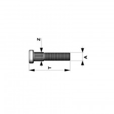 GT2i Race & Safety ribbed wheel stud M12 x 1,25 mm length 66 mm for Nissan / Subaru