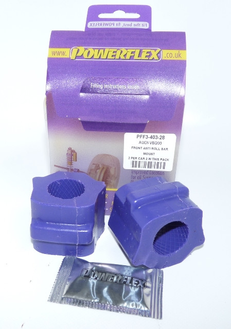 Powerflex bushes for Front Anti Roll Bar To Chassis 28mm Audi V8 Type 44 & C4 (1988-1994) - PF-F340328-2 - PFF3-403-28 - 5055676500915