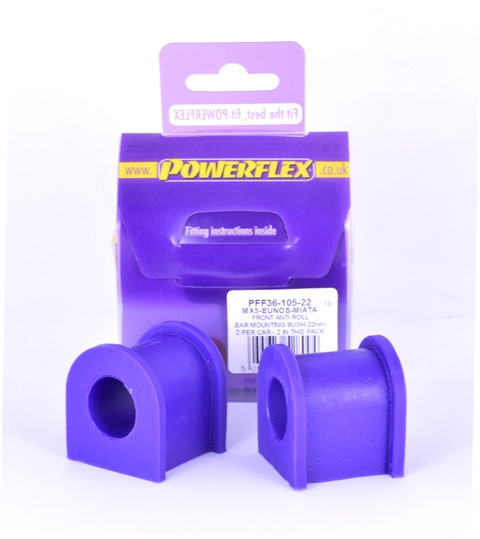 Powerflex Barra Stabilizzatrice Anteriore 22mm Mazda MX-5, Miata Mk2 NB (1998-2005) - PF-F3610522-2 - PFF36-105-22 - 5055676528094