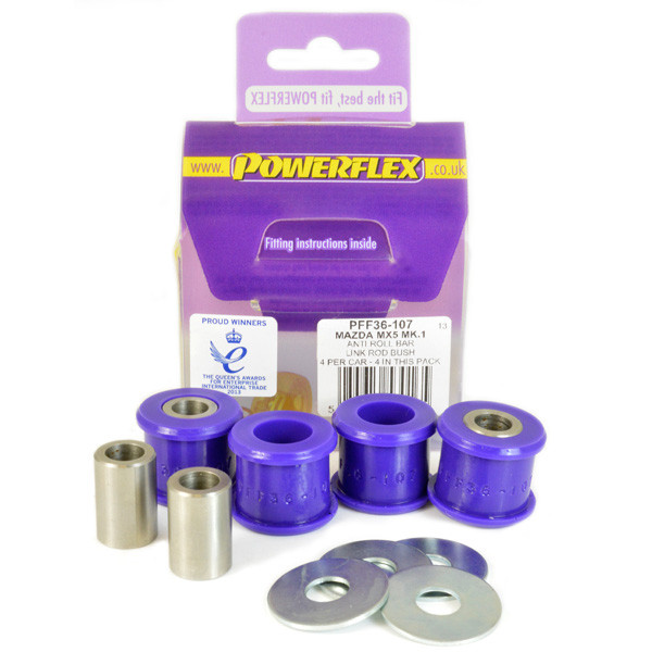 Silent-Bloc Powerflex Kugelkopfverbindung Anti-Roll-Stange Hinten Mazda MX-5, Miata Mk1 NA (1989-1998) - PF-F36107-4 - PFF36-107 - 5055676530165