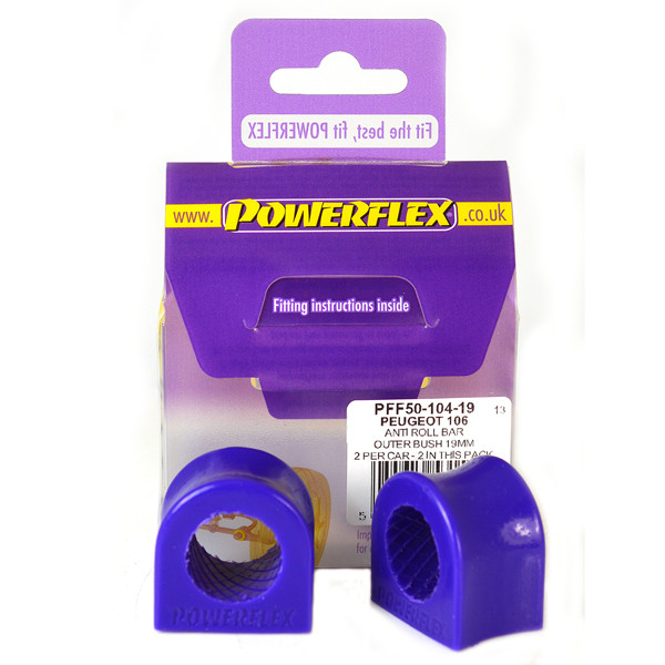 Silent-Bloc Powerflex Road Series Extérieur Barre Anti-Roulis 19mm Citroen AX Mk1 & 2 (1986-1998) - PF-F5010419-2 - PFF50-104-19 - 5055676531520