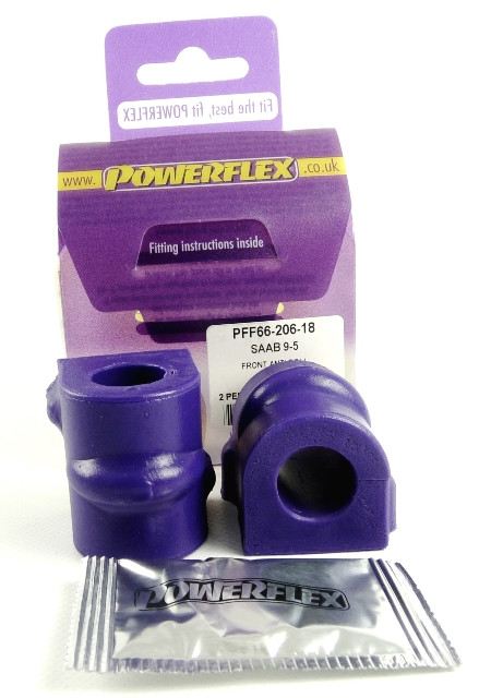 Powerflex bushes for Front Anti Roll Bar Mounting Bush 18mm Saab 9-5 (1998-2010) YS3E - PF-F6620618-2 - PFF66-206-18 - 5055676507716