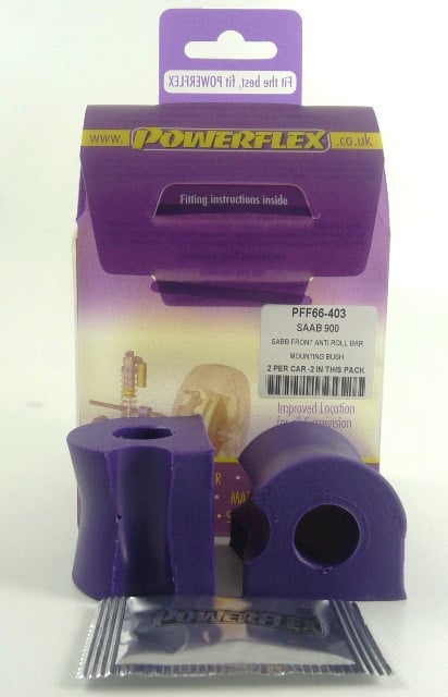 Powerflex bushes for Front Anti Roll Bar Mounting Saab 900 (1983-1993) - PF-F66403-2 - PFF66-403 - 5055676507891