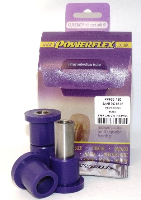 Powerflex bushes for Steering Rack Mounting Saab 900 (1983-1993) - PF-F66430-2 - PFF66-430 - 5055676508041