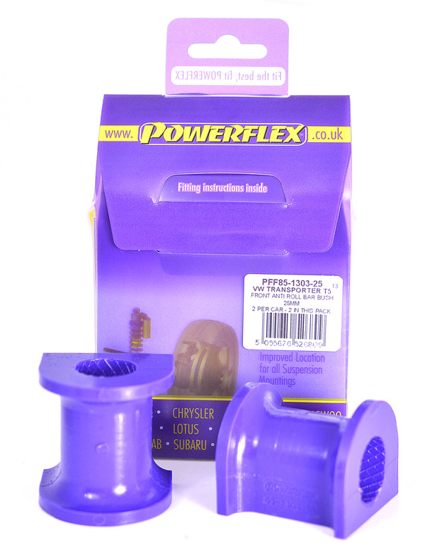 Silent-Bloc Powerflex Stabilisator Vorne 25mm Volkswagen T5 Transporter inkl. 4Motion (2003-2015) - PF-F85130325-2 - PFF85-1303-25 - 5055676526809