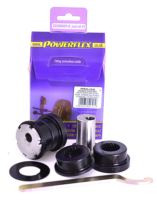 Powerflex Boccola Esterna Braccio Posteriore Superiore, Campanatura Regolabile Honda Civic Mk7 incluso Type-R (2001-2005) - PF-R25324G-2 - PFR25-324G - 5055676526069