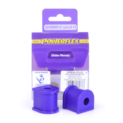 Silent-Bloc Powerflex Barre Anti-Roulis Arrière 12mm Mazda MX-5, Miata Mk1 NA (1989-1998) - PF-R3611512-2 - PFR36-115-12 - 5055676532886