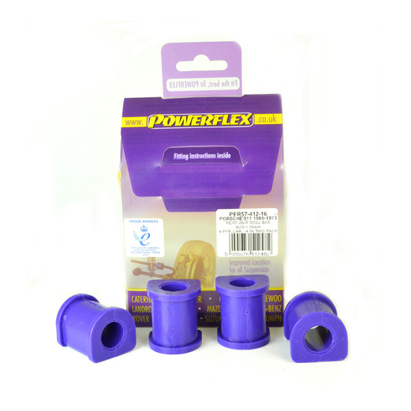 Silent-Bloc Powerflex Barre Anti-Roulis Arrière 16mm Porsche 911 Classic (65-67) - PF-R5741216-4 - PFR57-412-16 - 5055676512482