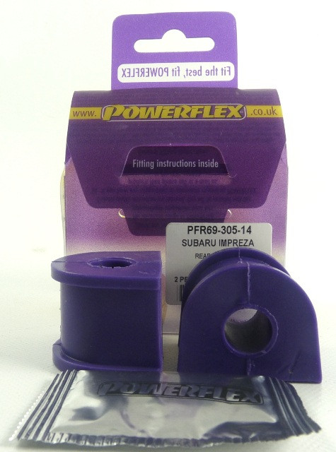 Silent-Bloc Powerflex Barre Anti-Roulis Arrière sur Châssis 14mm Subaru Impreza Turbo, WRX & STi GD,GG (2000 - 2007) - PF-R6930514-2 - PFR69-305-14 - 5055676508515