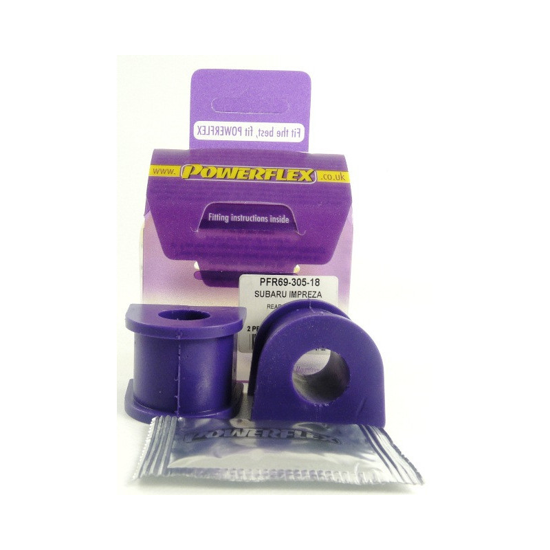 Silent-Bloc Powerflex Stabilisator Hinten auf Chassis 18mm Subaru Impreza Turbo, WRX & STi GD,GG (2000 - 2007) - PF-R6930518-2 - PFR69-305-18 - 5055676508539