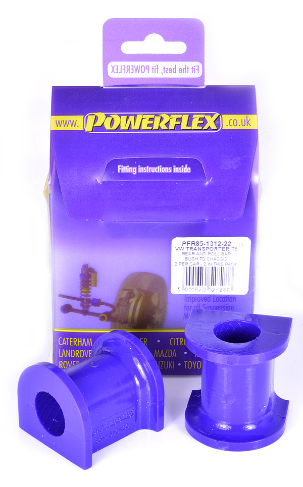 Powerflex Barra Stabilizzatrice Posteriore a Telaio 22mm Volkswagen T5 Transporter incluso 4Motion (2003-2015) - PF-R85131222-2 - PFR85-1312-22 - 5055676527288