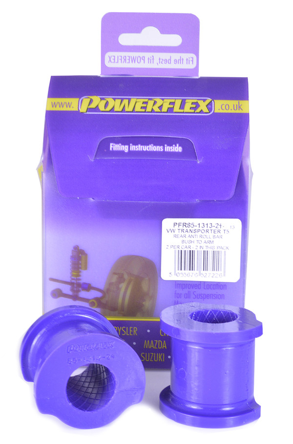 Silent-Bloc Powerflex Barre Anti-Roulis Arrière sur Bras 22mm Volkswagen T5 Transporter inclu 4Motion (2003-2015) - PF-R85131322-2 - PFR85-1313-22 - 5055676527226