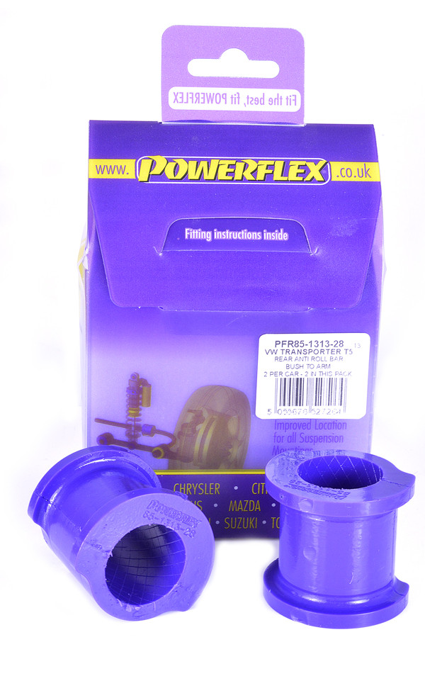Powerflex bushes for Rear Anti Roll Bar Bush to Arm 28mm Volkswagen T5 Transporter inc. 4Motion (2003-2015) - PF-R85131328-2 - PFR85-1313-28 - 5055676527264