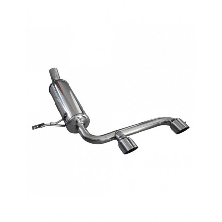 Auspuff Inoxcar Endschalldämpfer hinten Mitte 2X80 RACING RENAULT MEGANE 2 2.0 16V RS TURBO 225CV nach 2004 diam 60