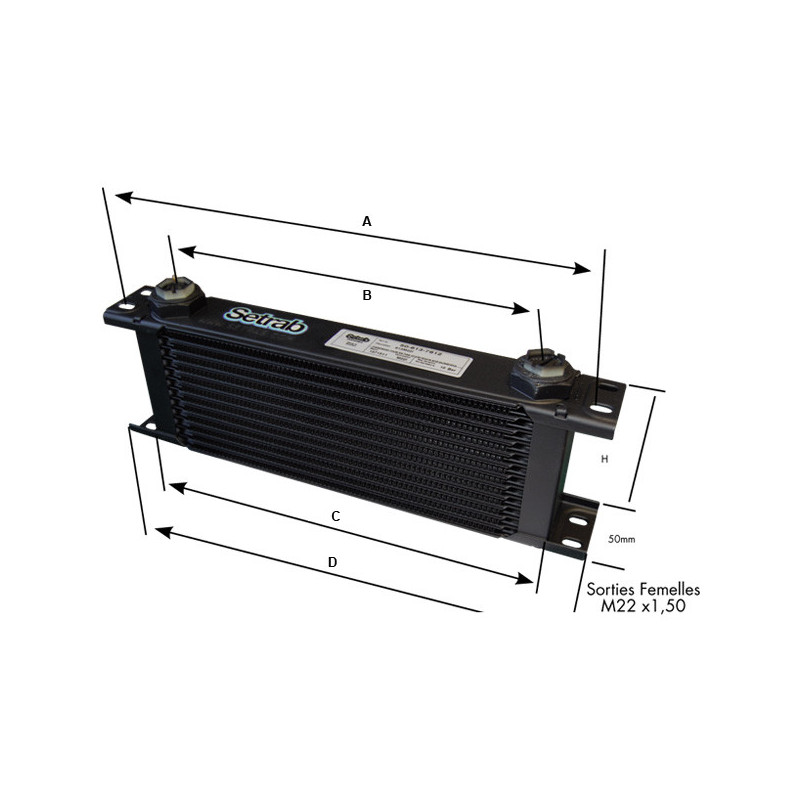 34-row Oil Cooler M22x150 SETRAB - G-934M22I - 934M22I - 3661768725467