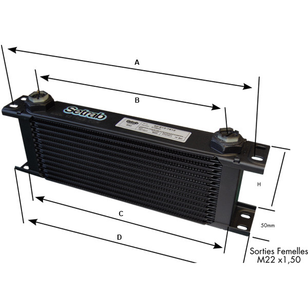 34-row Oil Cooler M22x150 SETRAB - G-934M22I - 934M22I - 3661768725467