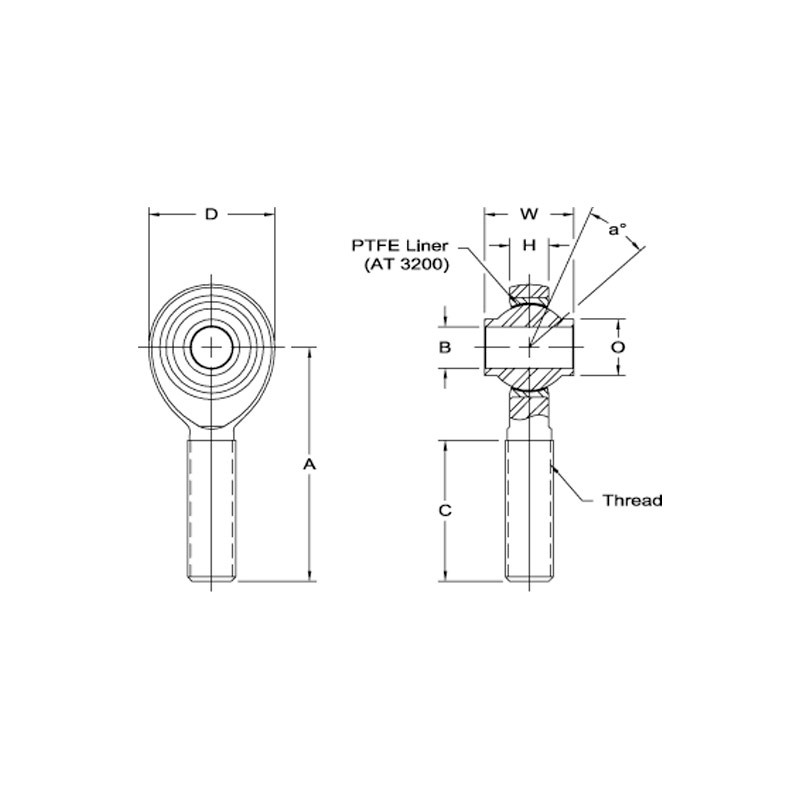 Kugelgelenk Competition Außengewinde Aurora Auge 5/8" 3/4" Gewinde - RO-HXAM-10T - HXAM-10T - 3661768321225