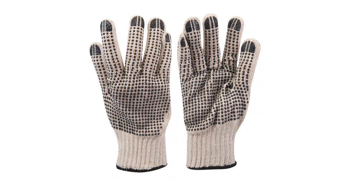 Gants à points PVC sur paume et revers