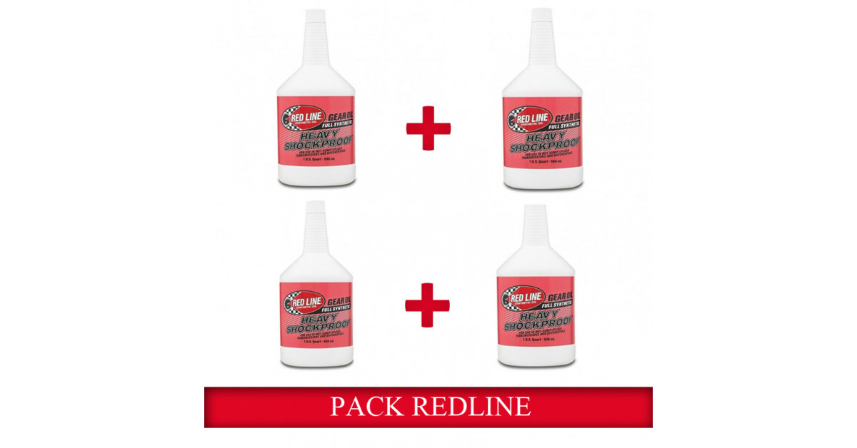 Pack 4 Bidons Huile de Boîte Red Line Shockproof