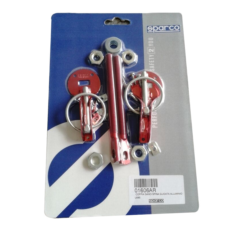 Attache capot Dakar Sparco alu rouge - 01606R.R - 01606AR