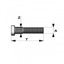 Goujon cannelé GT2i Race & Safety M14 x 1,50 mm longueur 75 mm pour Porsche
