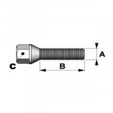 Vis Coniques 12x125mm Longueur 44 ou 50 mm Tête 19mm