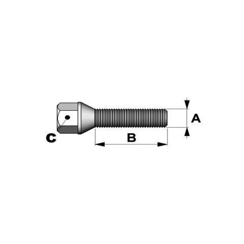 Vis Coniques 12x125mm Longueur 40 44 ou 50 mm Tête 17mm - BR-BCGS06