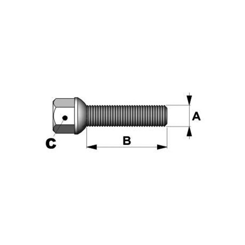 Viti sferiche 14x150mm Lunghezza 40 45 50 60mm Testa 19mm - BR-BSGS06