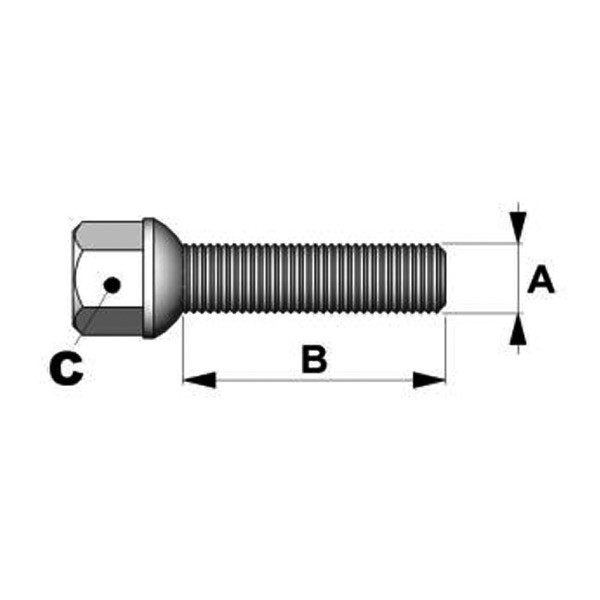 Vis Coniques 12x150mm Longueur 45 60mm Tête 17mm - BR-BSGS01