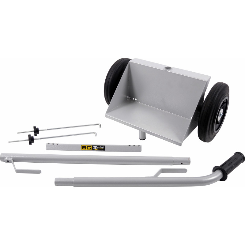 Batteriewagen mit einfacher Wanne, grau epoxidharzlackiert - BG-R100P - BGR100P - 5060252090643