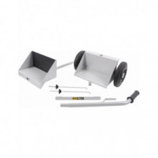 Chariot porte batterie double bacs peinture epoxy grise
