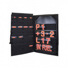 BG RACING large black Aluminium Pit Board Kit- orange numbers and bag