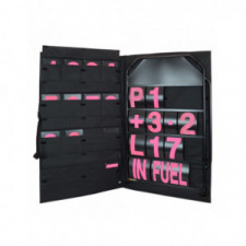 Kit panneautage large alu noir chiffres roses avec sac