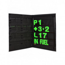 BG RACING Standard BLACK Aluminium Pit Board Kit- GREEN numbers and bag