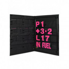 BG RACING Standard BLACK Aluminium Pit Board Kit- PINK numbers and bag