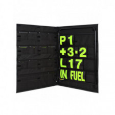 Kit pannello nero in alluminio con numeri gialli e borsa per il trasporto