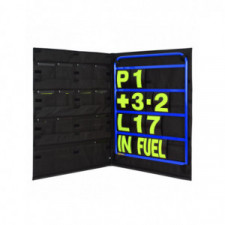 Kit panneautage alu bleu avec chiffres jaunes et sac de rangement
