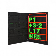 Rotes Alu-Panneling-Set mit grünen Zahlen und Aufbewahrungstasche