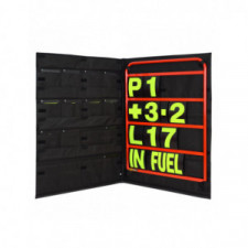 BG RACING Standard red Aluminium Pit Board Kit- yellow numbers and bag