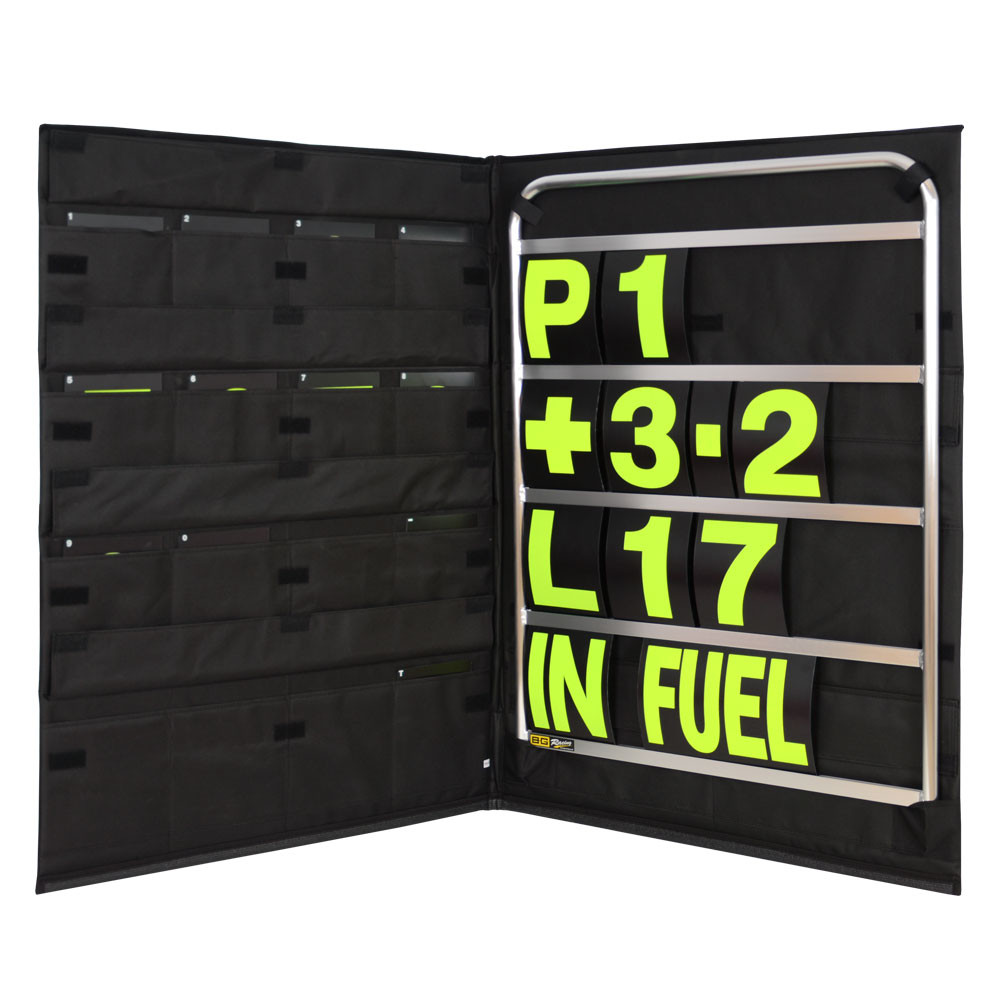 BG RACING Standard Aluminum Pit Board Kit- YELLOW numbers and bag - BG-R260Y - BGR260Y - 5060252091725