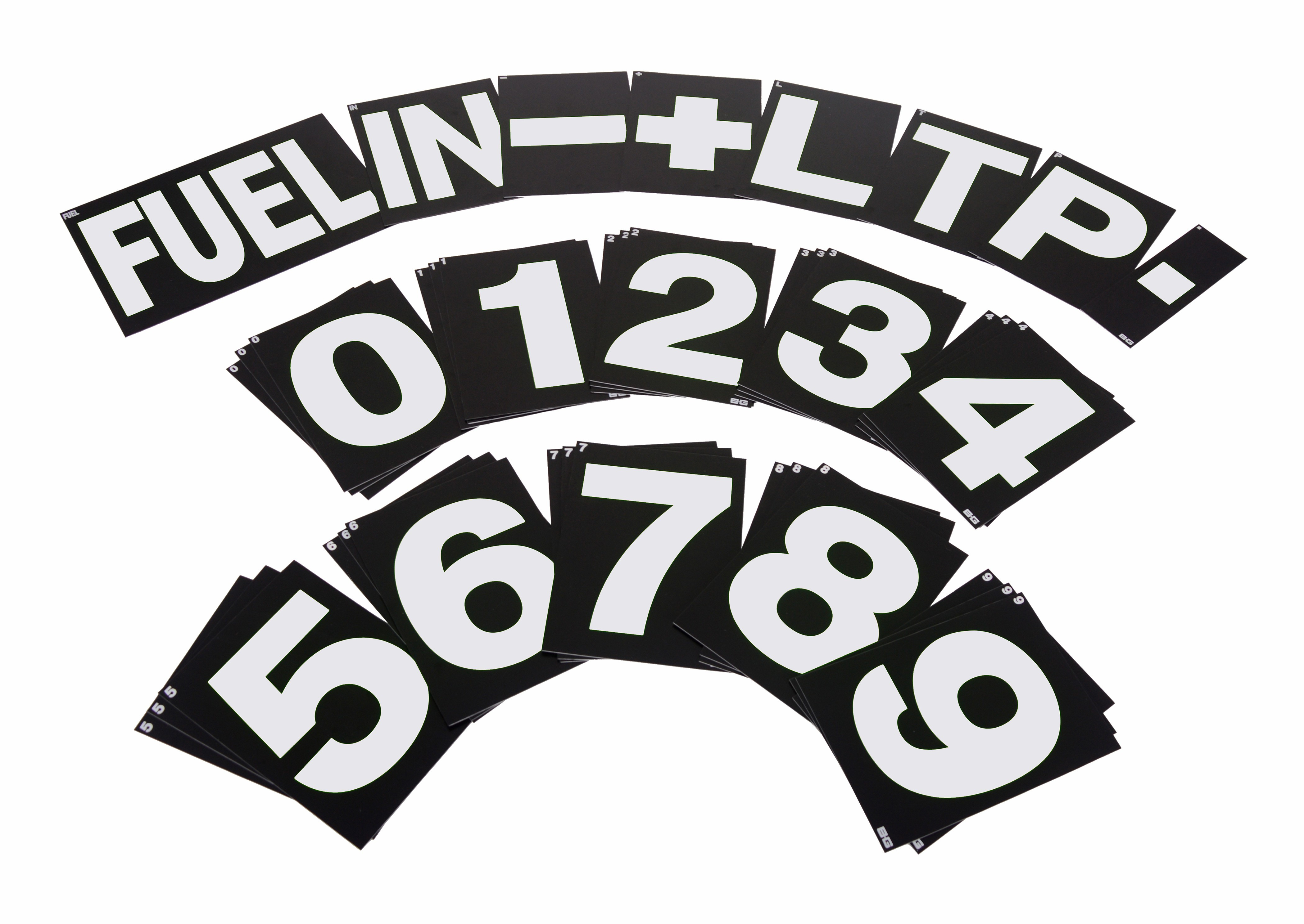 BG RACING Standard Pit Board number set - WHITE - BG-R262 - BGR262 - 5060252091770