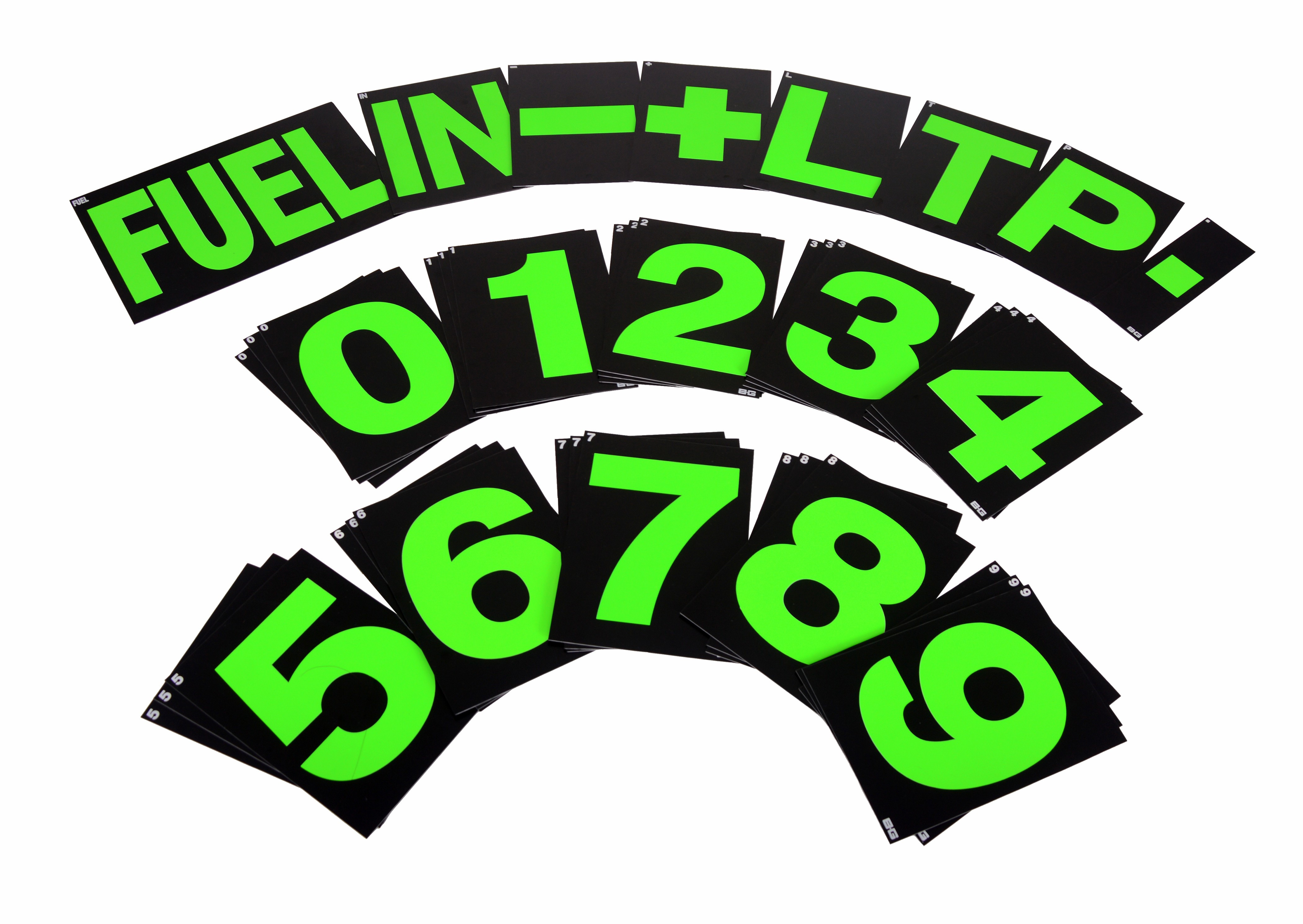 Kit chiffres vert haute visibilité panneautage B-G Racing - GT2i - BG-R262G - BGR262G - 5060252093422