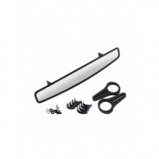 15 Zoll Weitwinkel Retrovisor aus Alu, Glas und Abs, mit Halterung Durchmesser 44,5mm und Gummi-Reduktionsset