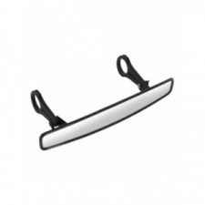 15 Zoll Weitwinkel Retrovisor aus Alu, Glas und Abs, mit Halterung Durchmesser 44,5mm und Gummi-Reduktionsset