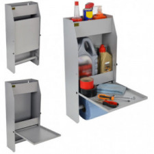 Grauer Stahlschrank für Produkte und Werkzeuge