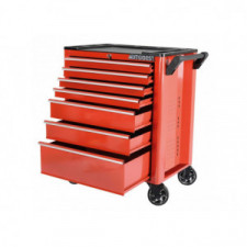 Red workshop rollcab with wheels 7 drawers