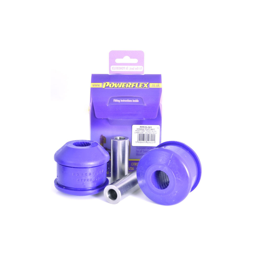 Powerflex Front Arm Lower Front Bush Honda Civic MK7 + Type-R 2001-2005 (2 parts) - PF-F25301-2 - PFF25-301 - 5055676526021