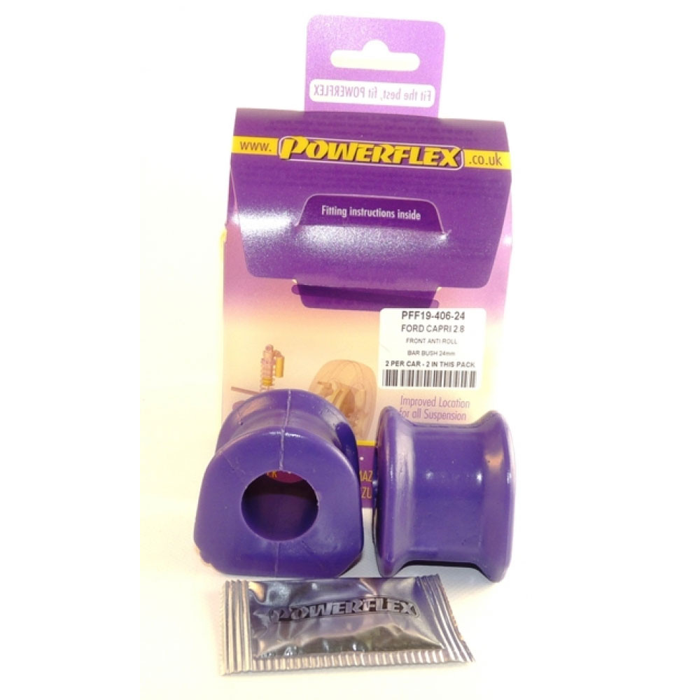 Powerflex Bushing Front Anti-Roll Bar Ford Capri 24mm (2 Pieces) - PF-F1940624-2 - PFF19-406-24 - 5055676503473