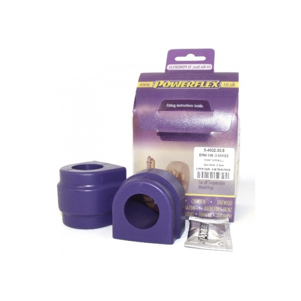 Silent-Bloc Powerflex Barra Anti-Rollio AV BMW E46 Diametro 30.8mm (2 Pezzi) - PF-F54602308-2 - PFF5-4602-30.8 - 5055676501899
