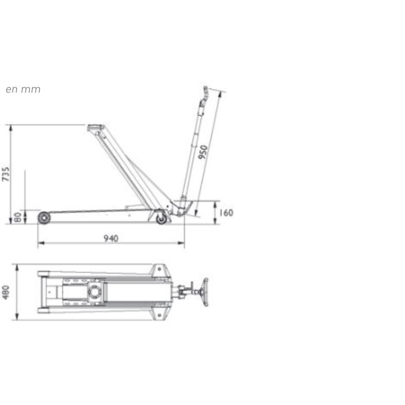 AC Hydraulic 1.3 T professional jack - AS-DK13HLQ - AC DK 13 HLQ - 3661768373361